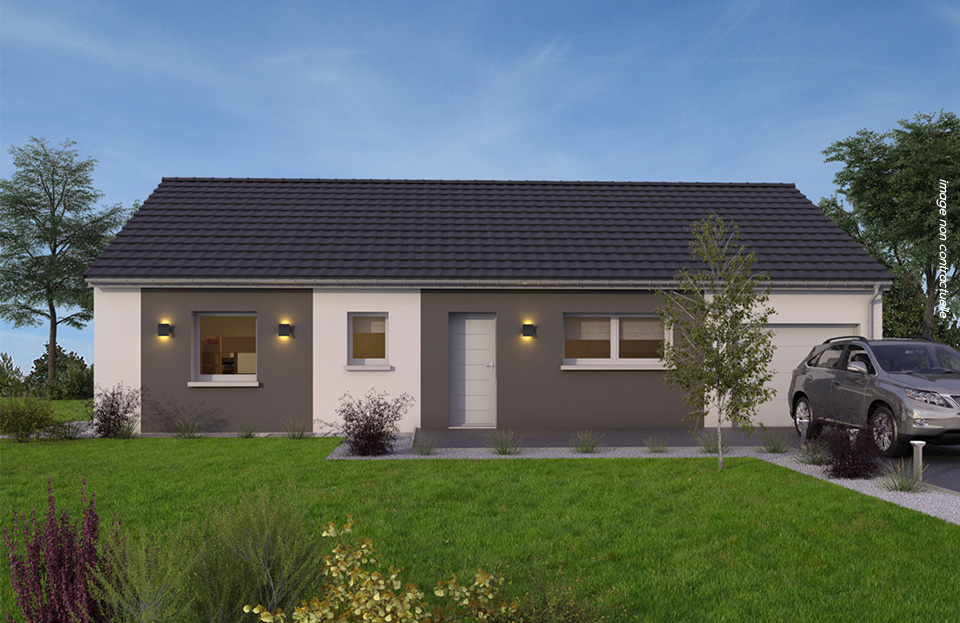 Modèle de maison Start 100+, d’une superficie de 100 m² avec garage